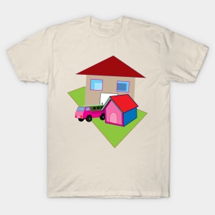 truck, dog house and flat T-Shirt